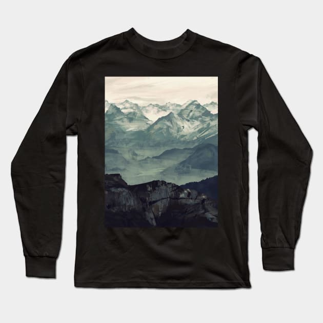 Mountain Fog Long Sleeve T-Shirt by MicaelaDawn